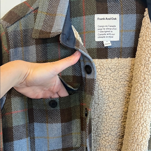 Frank & Oak Plaid Wool Blend Jacket M - Picture 6 of 12